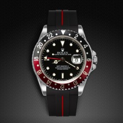 Rubber strap M103 – Rubber B – Black with red line