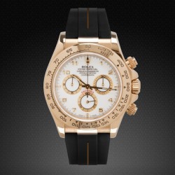 Rubber horlogeband M101 – Rubber B – Zwart met bruine lijn