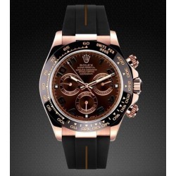 Rubber horlogeband M101 – Rubber B – Zwart met bruine lijn