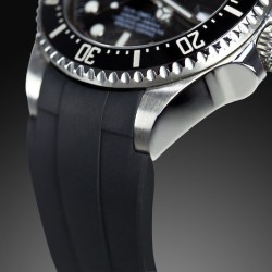 Horlogeband van rubber M107 - Rubber B - zwart