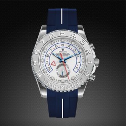 Horlogeband van rubber M109 – Rubber B – marineblauw met witte lijn