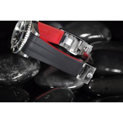 Rubber watch strap M112 – Rubber B – Black and Red