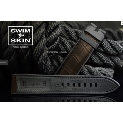 Rubber Strap - Alligator SwimSkin PS24 - Rubber B - Espresso Brown