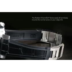 Horlogeband van rubber - Alligator SwimSkin SK20CD - Rubber B - Zwart