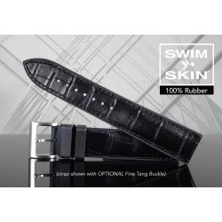 Rubber Strap - Alligator SwimSkin ST20 - Rubber B - Black