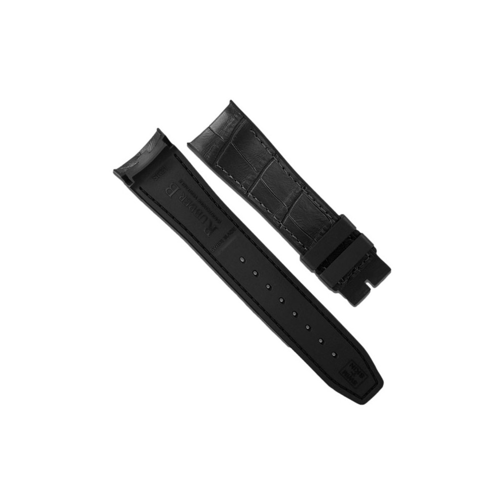 Bracelet en caoutchouc – Alligator SwimSkin SK21 – Rubber B – Noir de jais