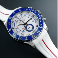 Rubber watch strap M109 – Rubber B – White with Red Line