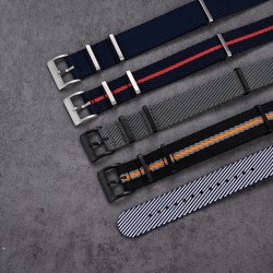 Nato Premium Nylon Strap – Kronokeeper – Black, Navy and Red
