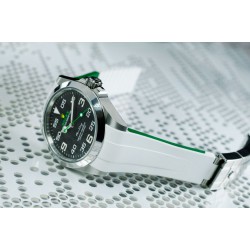 Rubber watch strap M215 – Rubber B – White and Green