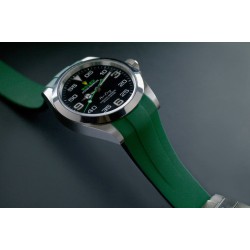 Rubber watch strap M215 – Rubber B – Green and Black
