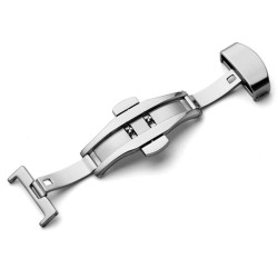 Brushed Steel Double Deployant Buckle for Watch Bands