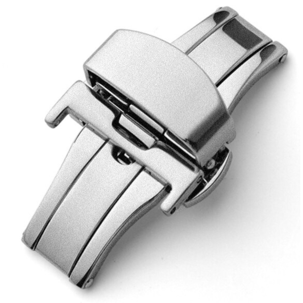 Brushed Steel Double Deployant Buckle for Watch Bands