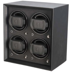 Watch Winder for 4 Watches in black leather - Petite 4 - Paul Design