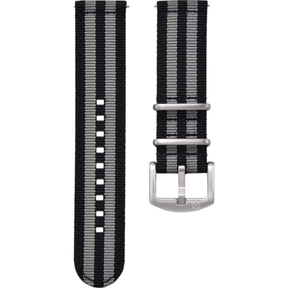 Bracelet NATO 2 pièces en nylon – Kronokeeper – Noir et gris