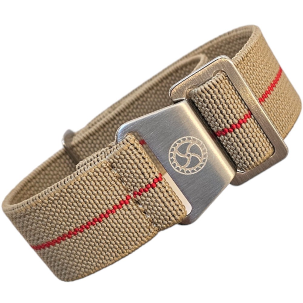 Parachute Nylon Strap – Kronokeeper – Beige and Red
