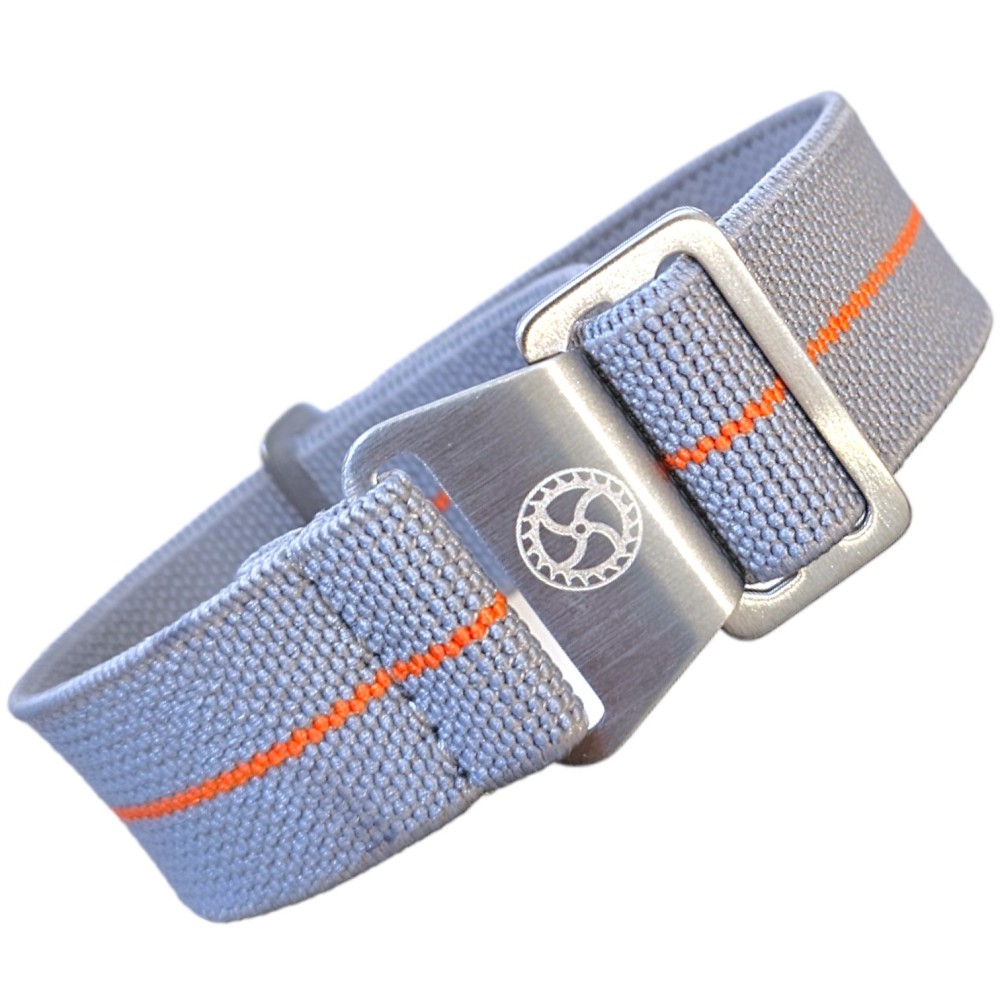 Parachute Nylon Strap – Kronokeeper – Light Grey and Orange