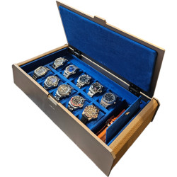 Watch Box for 10 Watches and Accessories – Aluminium and Leather – Aubliq