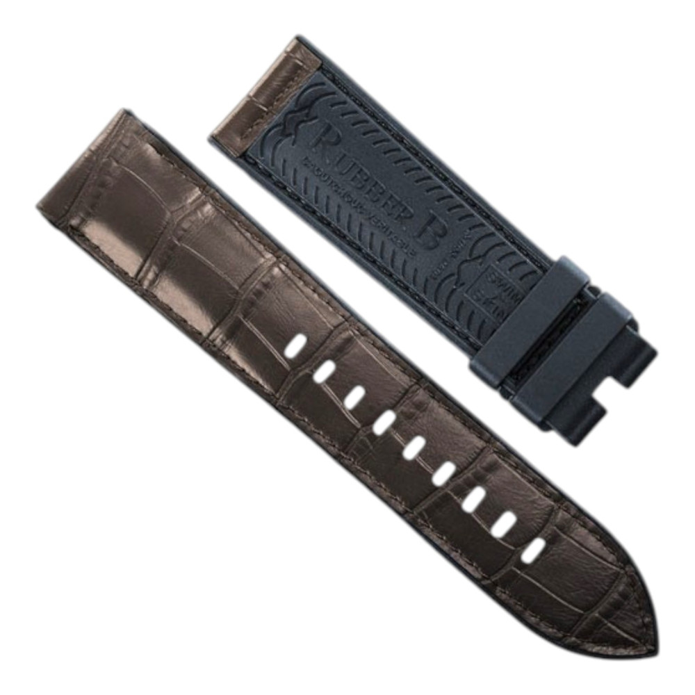 Rubber Strap - Alligator SwimSkin PS24 - Rubber B - Espresso Brown