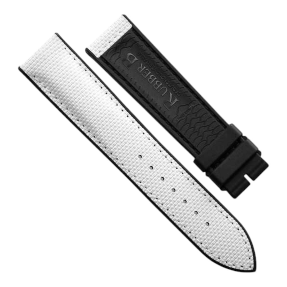 Rubberen horlogeband - Ballistic SwimSkin ST20 - Rubber B - Wit en zwart