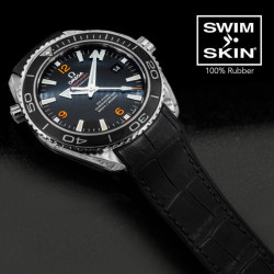 Bracelet en caoutchouc – Alligator SwimSkin SK22 – Rubber B – Noir de jais