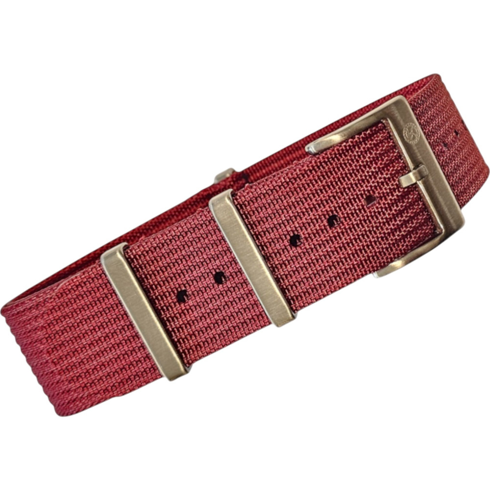 Bracelet Nato nervuré en nylon - Kronokeeper - bordeaux