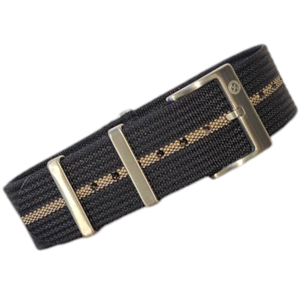 Bracelet Nato nervuré en nylon – Kronokeeper – Noir et kaki