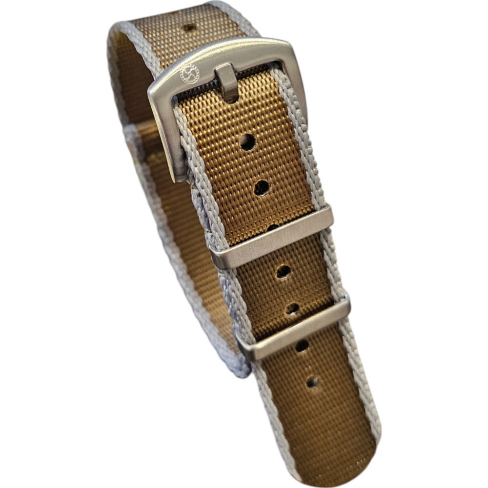 Nato Seat Belt Nylon Strap – Kronokeeper – Grey and Khaki