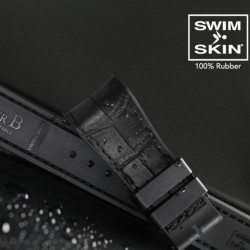 Bracelet en caoutchouc – Alligator SwimSkin SK41 – Rubber B – Noir de jais