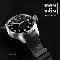 Rubber Strap – Alligator SwimSkin SK43 – Rubber B – Jet Black