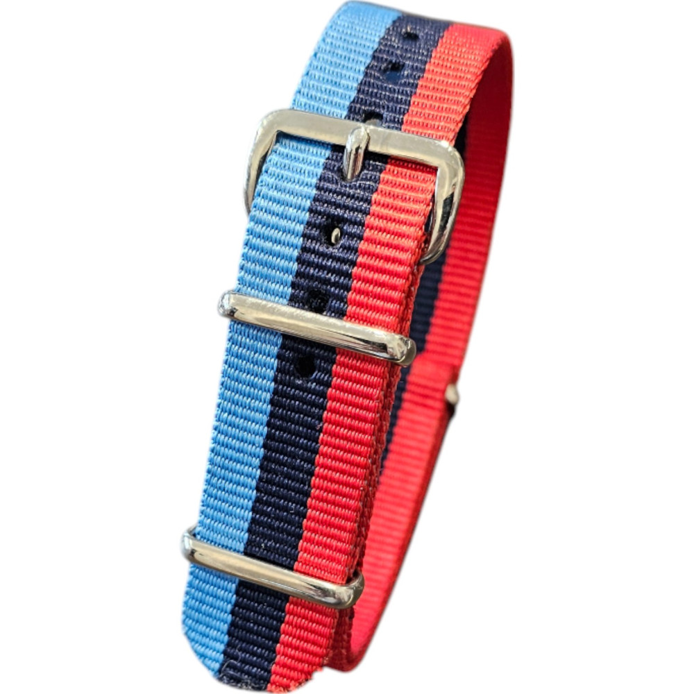NATO-band in nylon – BMW Racing – Lichtblauw marine en rood