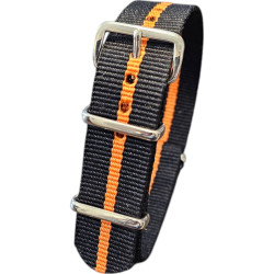 Bracelet NATO en nylon – Noir et orange