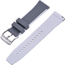 Bi-color Rubber Strap - KronoKeeper - Grey and White