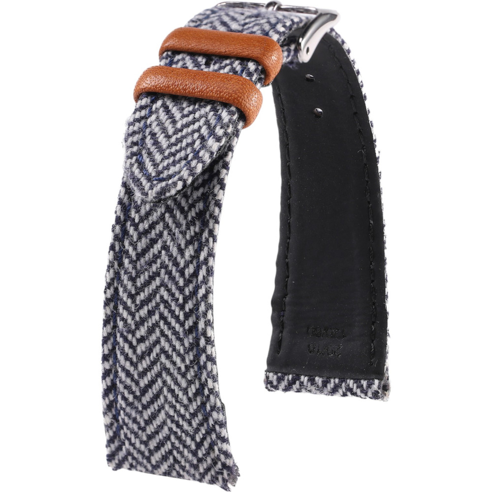 Bracelet en Tweed – Gustave – Kronokeeper – Blanc et Bleu