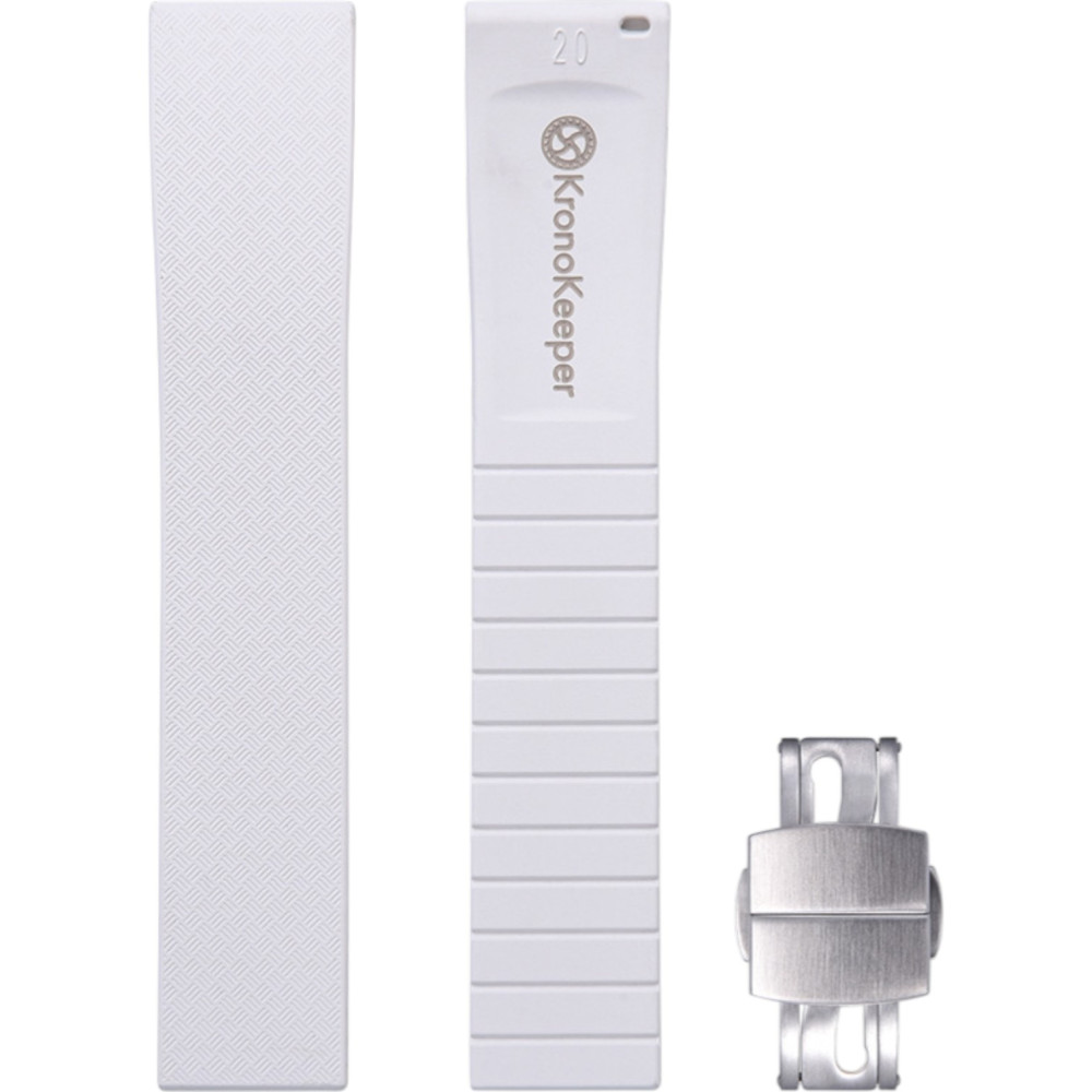 Rubber Strap with Deployant Clasp - Kronokeeper - White