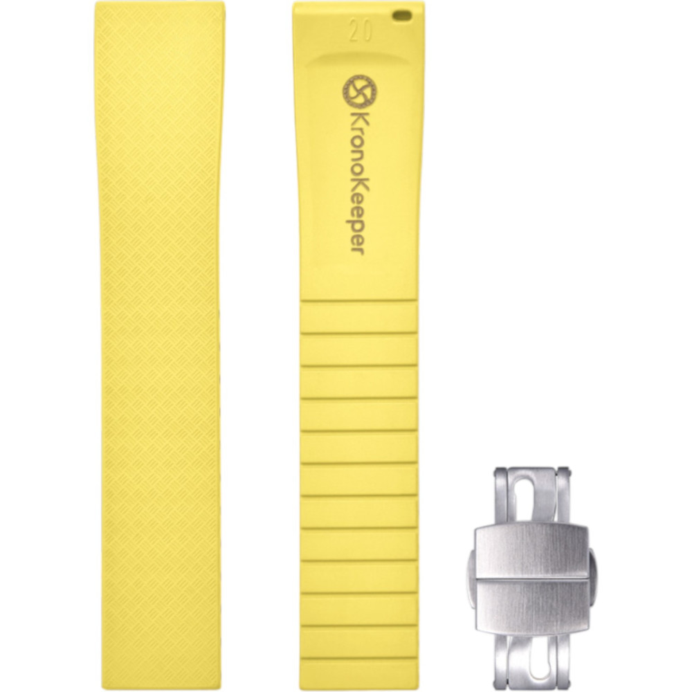 Rubber Strap with Deployant Clasp - Kronokeeper - Yellow