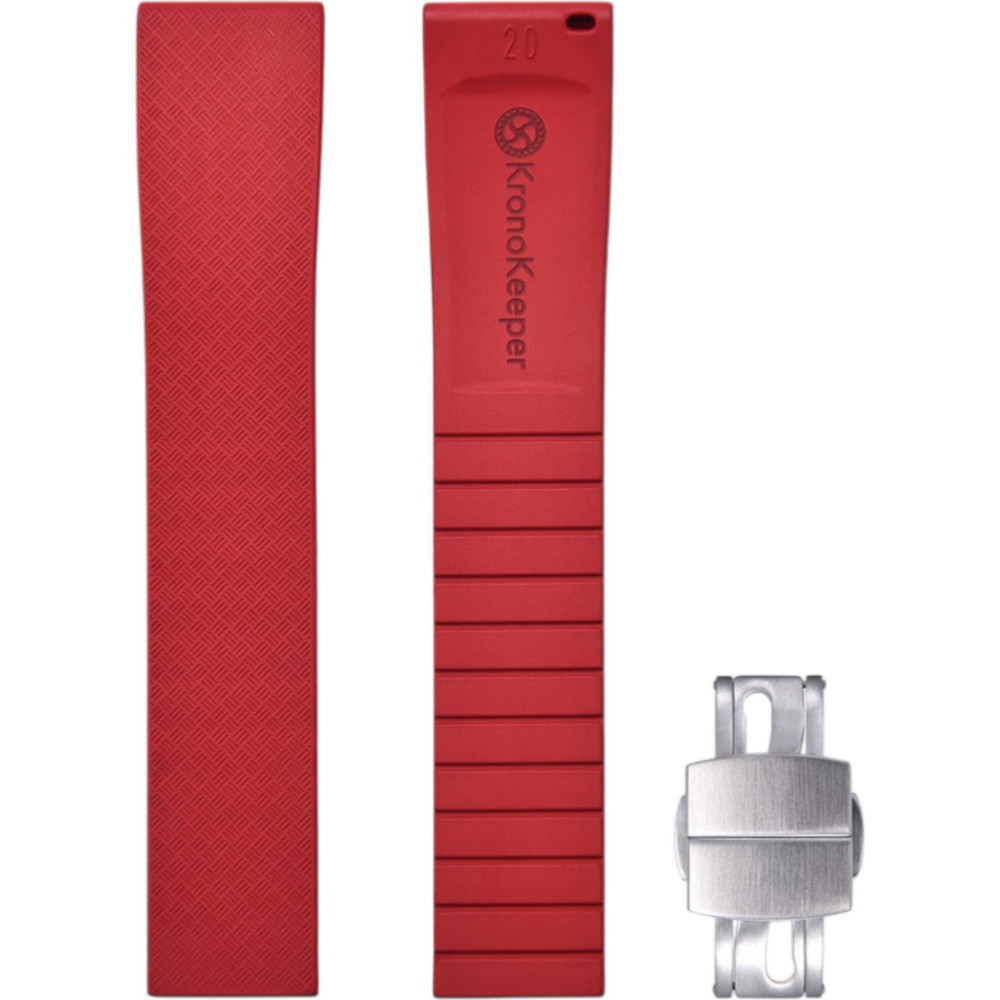 Rubber Strap with Deployant Clasp - Kronokeeper - Red