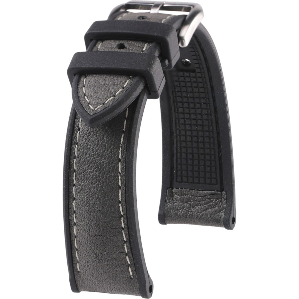 Bracelet en caoutchouc et cuir - Godefroy - KronoKeeper - Gris