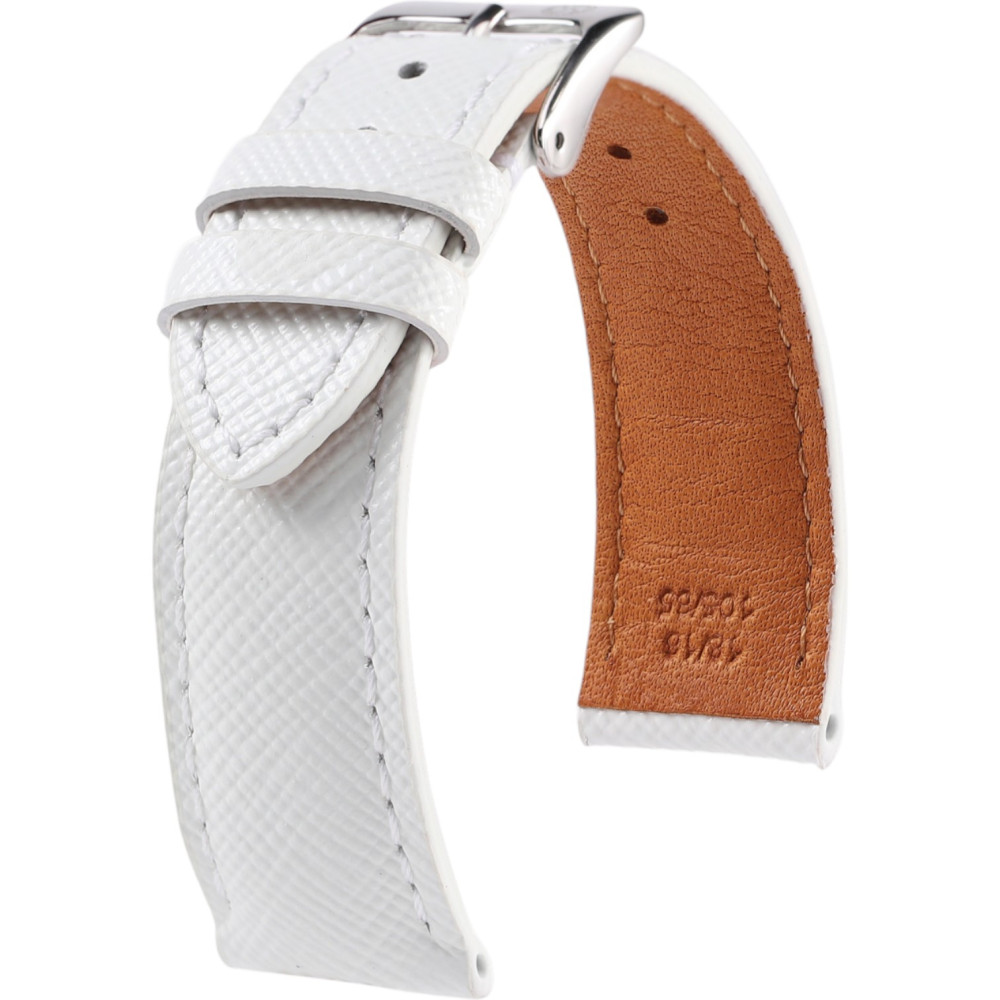 Saffiano-Kalfslederen horlogeband – Gaston – Kronokeeper – Wit