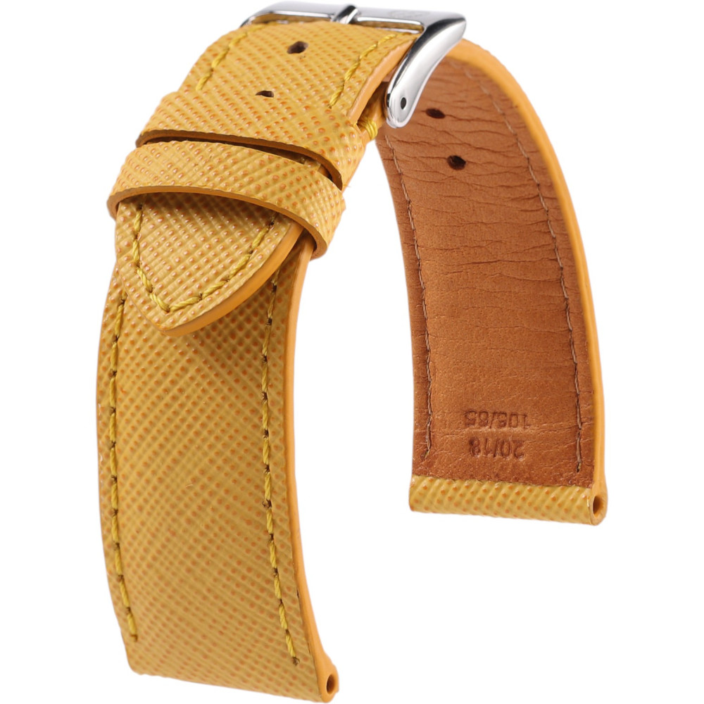 Saffiano Calfskin Leather Watch Strap – Gaston – Kronokeeper – Yellow