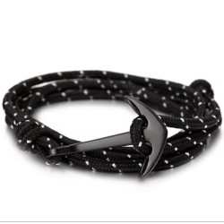 Black PVD anchor bracelet