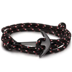 Bracelet ancre marine - Acier PVD noir