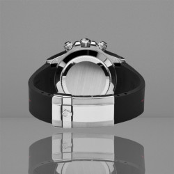 Rubber horlogeband M101 – Rubber B – Zwart met bruine lijn