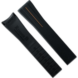 Rubber strap M101 – Rubber B – Black with brown line