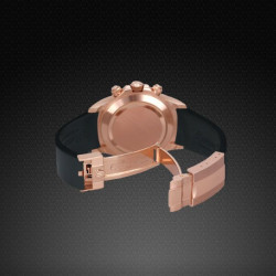 Rubber horlogeband M101 – Rubber B – Zwart met bruine lijn