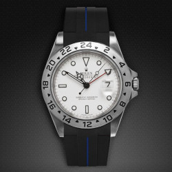 Bracelet en caoutchouc M103 – Rubber B – Noir ligne bleue