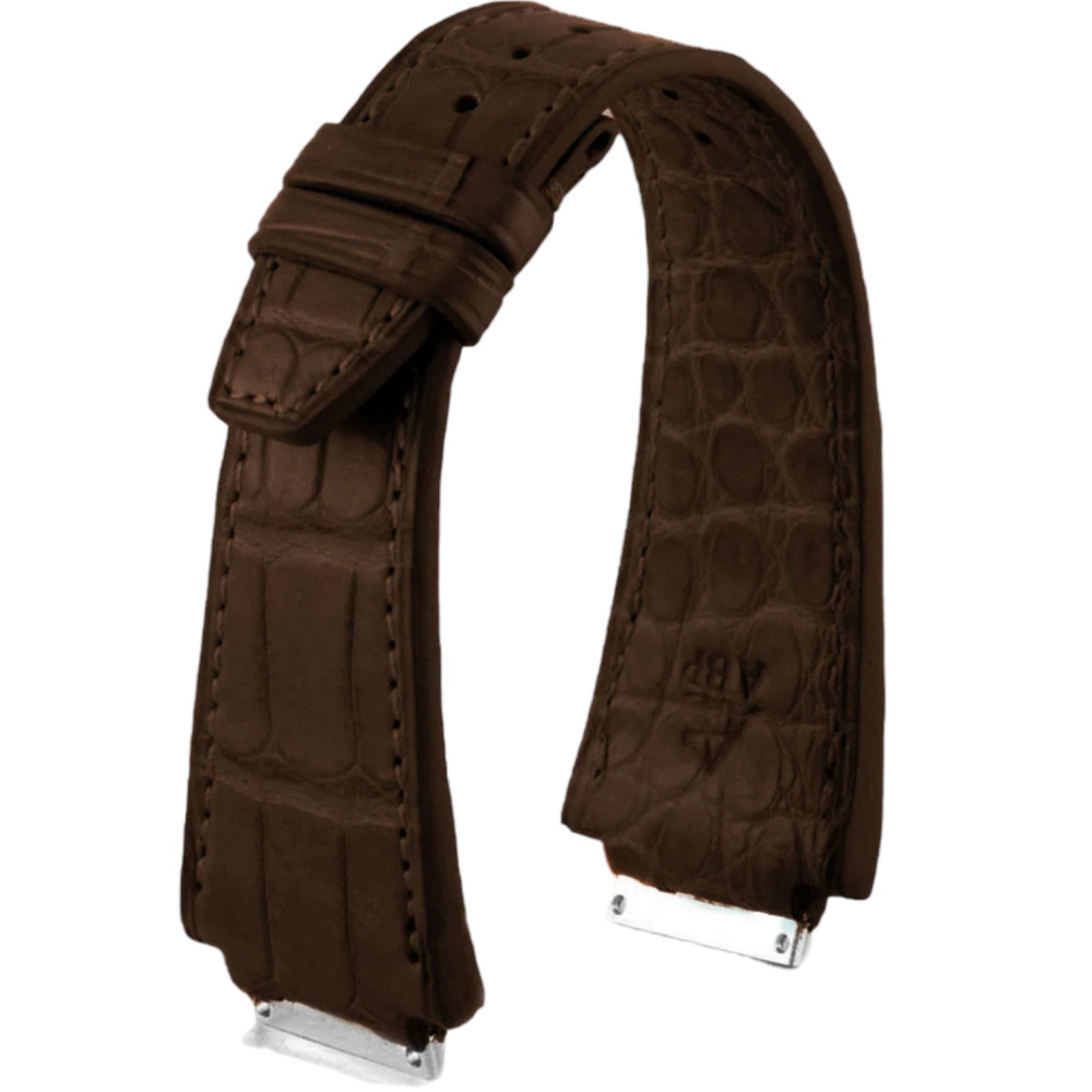 Alligator leather strap for Richard Mille – Dark Brown