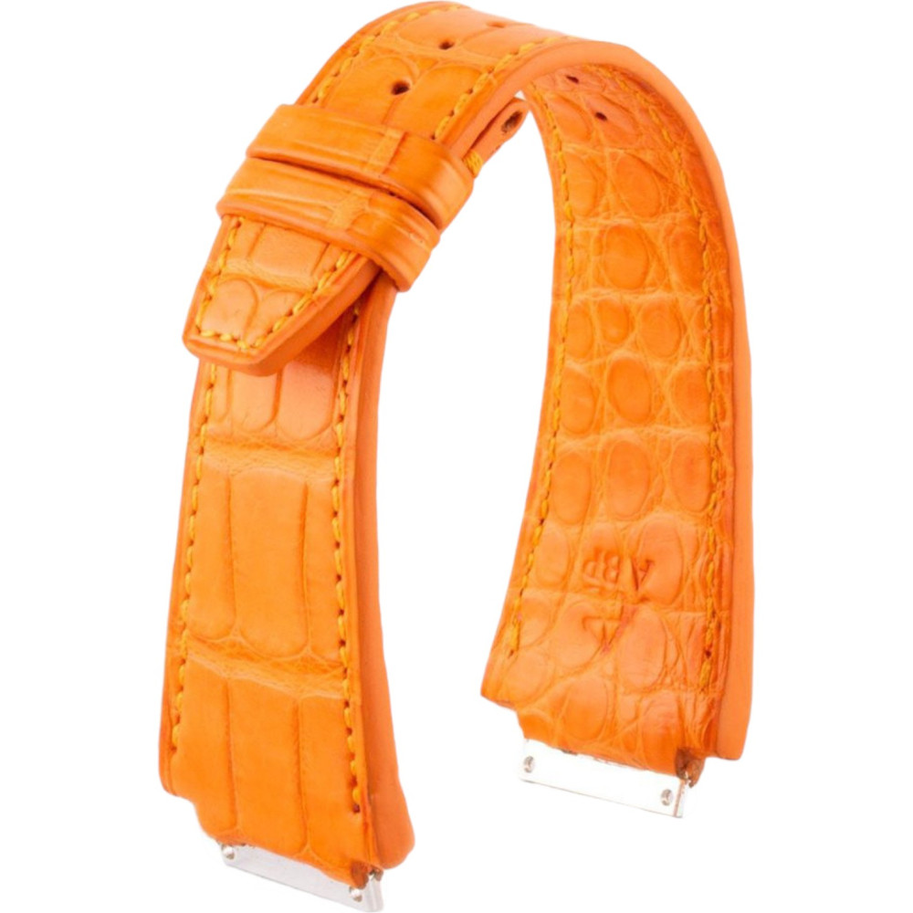 Alligator lederen horlogeband voor Richard Mille – Oranje