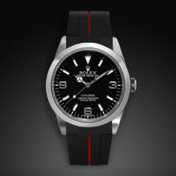 Rubber strap M106 – Rubber B – Black with red line