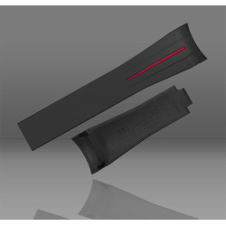 Rubberen band M103CD – Rubber B – Zwart met rode lijn