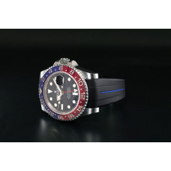 Bracelet en caoutchouc M103CD – Rubber B – Noir ligne bleue